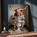 Funny Bathroom Canvas Wall Art, Texas Longhorn on Toilet by MyGreatCanvas | Canvas Wall Art Prints | Photo Prints & Wall Decor