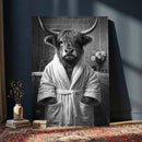 Funny Bathroom Wall Art Canvas Print, Highland Cow in by MyGreatCanvas | Canvas Wall Art Prints | Photo Prints & Wall Decor