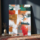 Blue Teal Abstract Canvas Wall Art, Modern Textured Painting Print, Navy Orange White Contemporary Art, Neutral Living Room Decor, Office Art by MyGreatCanvas | Canvas Wall Art Prints | Photo Prints & Wall Decor
