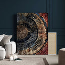 Tree Rings Wall Art Canvas Print – Framed Rustic Wood Scene