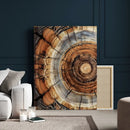 Tree Rings Wall Art Canvas Print – Rustic Wood Texture