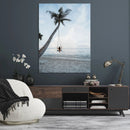 Tropical Swing Wall Art Canvas Print – Palm Trees Ocean View
