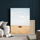 Minimalist Nature Wall Art Canvas Print – Framed Bison