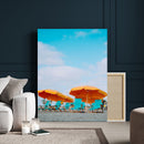 Beach Umbrellas Wall Art Canvas Print – Framed Tropical