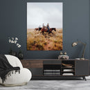 Golden Grassland Wall Art Canvas Print – Framed Western