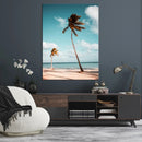 Tropical Beach Wall Art Canvas Print – Framed Coastal Palm