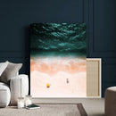 Aerial Serenity Wall Art Canvas Print – Gentle Waves Peach