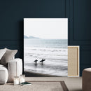 Surfer Silhouettes Wall Art Canvas Print – Minimalist Ocean