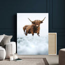 Highland Cow Wall Art Canvas Print – Framed Horned Scottish