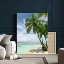 Tropical Beach Palm Trees Canvas Print – Framed Island