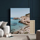 Clear Blue Water Beach Wall Art – Framed Rocky Cove Canvas by MyGreatCanvas | Canvas Wall Art Prints | Photo Prints & Wall Decor