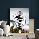 Personalized Street Sign Art Canvas Print by MyGreatCanvas | Canvas Wall Art Prints | Photo Prints & Wall Decor
