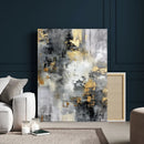 Gray Gold Abstract Wall Art Canvas Print, Textured Modern by MyGreatCanvas | Canvas Wall Art Prints | Photo Prints & Wall Decor