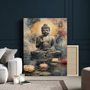 Serene Buddha with Lotus Flowers | Tranquil Meditation Art | by MyGreatCanvas | Canvas Wall Art Prints | Photo Prints & Wall Decor