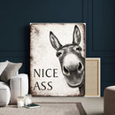 Funny Donkey Bathroom Wall Art Canvas Print, Nice Ass Farm by MyGreatCanvas | Canvas Wall Art Prints | Photo Prints & Wall Decor