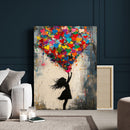 Banksy Street Art Canvas Wall Art, Girl Heart Balloons by MyGreatCanvas | Canvas Wall Art Prints | Photo Prints & Wall Decor