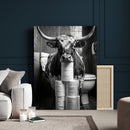 Texas Longhorn Cow Toilet Paper Canvas Wall Art, Funny by MyGreatCanvas | Canvas Wall Art Prints | Photo Prints & Wall Decor