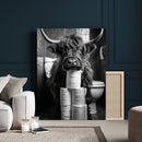 Highland Cow Toilet Paper Canvas Wall Art, Funny Bathroom by MyGreatCanvas | Canvas Wall Art Prints | Photo Prints & Wall Decor