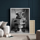 Funny Bathroom Canvas Wall Art, Texas Longhorn on Toilet by MyGreatCanvas | Canvas Wall Art Prints | Photo Prints & Wall Decor