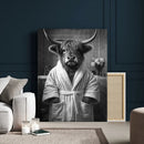 Funny Bathroom Wall Art Canvas Print, Highland Cow in by MyGreatCanvas | Canvas Wall Art Prints | Photo Prints & Wall Decor