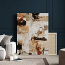 Blue Teal Abstract Canvas Wall Art, Modern Textured Painting Print, Navy Orange White Contemporary Art, Neutral Living Room Decor, Office Art by MyGreatCanvas | Canvas Wall Art Prints | Photo Prints & Wall Decor