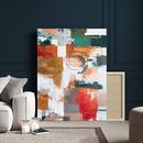 Blue Teal Abstract Canvas Wall Art, Modern Textured Painting Print, Navy Orange White Contemporary Art, Neutral Living Room Decor, Office Art by MyGreatCanvas | Canvas Wall Art Prints | Photo Prints & Wall Decor
