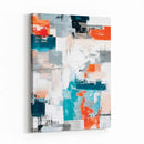 Blue Teal Abstract Canvas Wall Art, Modern Textured Painting Print, Navy Orange White Contemporary Art, Neutral Living Room Decor, Office Art by MyGreatCanvas | Canvas Wall Art Prints | Photo Prints & Wall Decor