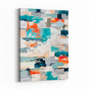 Blue Teal Abstract Canvas Wall Art, Modern Textured Painting Print, Navy Orange White Contemporary Art, Neutral Living Room Decor, Office Art by MyGreatCanvas | Canvas Wall Art Prints | Photo Prints & Wall Decor