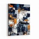 Blue Teal Abstract Canvas Wall Art, Modern Textured Painting Print, Navy Orange White Contemporary Art, Neutral Living Room Decor, Office Art by MyGreatCanvas | Canvas Wall Art Prints | Photo Prints & Wall Decor