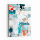 Blue Teal Abstract Canvas Wall Art, Modern Textured Painting Print, Navy Orange White Contemporary Art, Neutral Living Room Decor, Office Art by MyGreatCanvas | Canvas Wall Art Prints | Photo Prints & Wall Decor