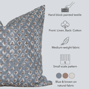 Aster Floral Block Printed Pillow Cover | Blue