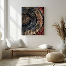 Tree Rings Wall Art Canvas Print – Framed Rustic Wood Scene