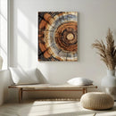Tree Rings Wall Art Canvas Print – Rustic Wood Texture