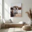Texas Longhorn Wall Art Canvas Print – Speckled Horned Bull