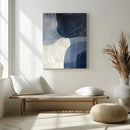 Navy Abstract Wall Art Canvas Print – Framed Minimal Lineart