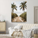 Tropical Beach Wall Art Canvas Print – Framed Coastal Palm