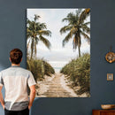 Tropical Palm Wall Art – Sandy Pathway Canvas Print, Ocean by MyGreatCanvas | Canvas Wall Art Prints | Photo Prints & Wall Decor