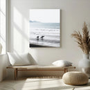 Surfer Silhouettes Wall Art Canvas Print – Minimalist Ocean