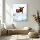 Highland Cow Wall Art Canvas Print – Framed Horned Scottish