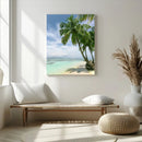 Tropical Beach Palm Trees Canvas Print – Framed Island