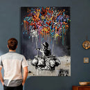 Banksy Inspired Boy Wall Art Canvas Print, Graffiti Balloon by MyGreatCanvas | Canvas Wall Art Prints | Photo Prints & Wall Decor