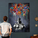 Banksy Inspired Boy Swing Wall Art Canvas Print by MyGreatCanvas | Canvas Wall Art Prints | Photo Prints & Wall Decor