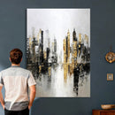Abstract New York Wall Art Canvas Print, Gold Black Modern by MyGreatCanvas | Canvas Wall Art Prints | Photo Prints & Wall Decor