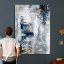 Blue Abstract Wall Art Canvas Print, Gold Black Modern by MyGreatCanvas | Canvas Wall Art Prints | Photo Prints & Wall Decor