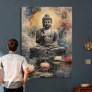 Serene Buddha with Lotus Flowers | Tranquil Meditation Art | by MyGreatCanvas | Canvas Wall Art Prints | Photo Prints & Wall Decor