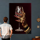 Black Woman Holding Elegant Wine Glass Art, Black Girl Art, by MyGreatCanvas | Canvas Wall Art Prints | Photo Prints & Wall Decor