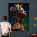 Butterfly Crown Gold Woman Portrait — Monarch Queen Canvas by MyGreatCanvas | Canvas Wall Art Prints | Photo Prints & Wall Decor