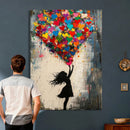 Banksy Street Art Canvas Wall Art, Girl Heart Balloons by MyGreatCanvas | Canvas Wall Art Prints | Photo Prints & Wall Decor