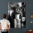 Highland Cow Toilet Paper Canvas Wall Art, Funny Bathroom by MyGreatCanvas | Canvas Wall Art Prints | Photo Prints & Wall Decor