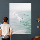 Surfers on Waves Canvas Wall Art, Aerial Ocean Photography by MyGreatCanvas | Canvas Wall Art Prints | Photo Prints & Wall Decor